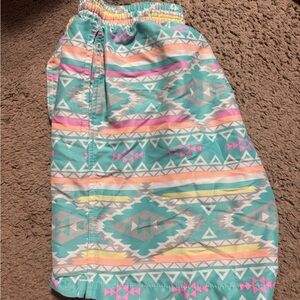Chubbies Green Smocked Midi Skirt Tie Front Casual